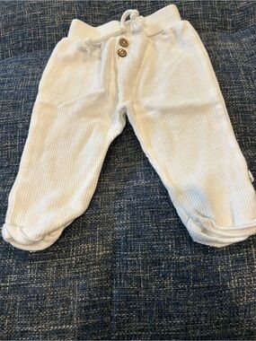 Snug Natural-Effect Pull-Up Pants White